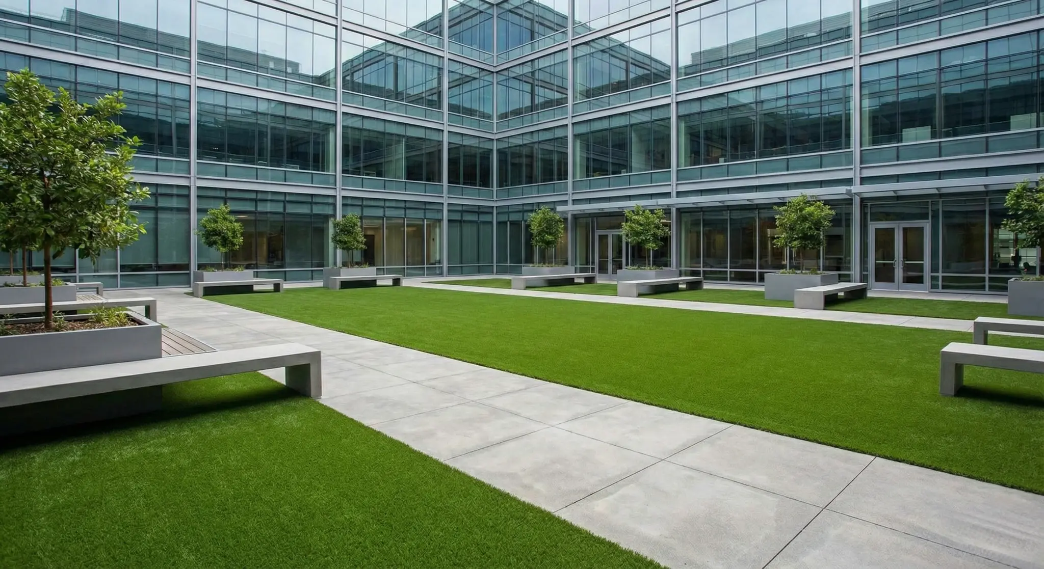 Commercial artificial turf courtyard Georgia